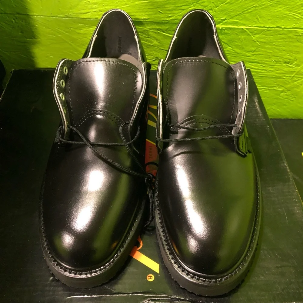 Thorogood 834-6130 Black Leather Oxford Shoes Postal Certified Mens Size 8.